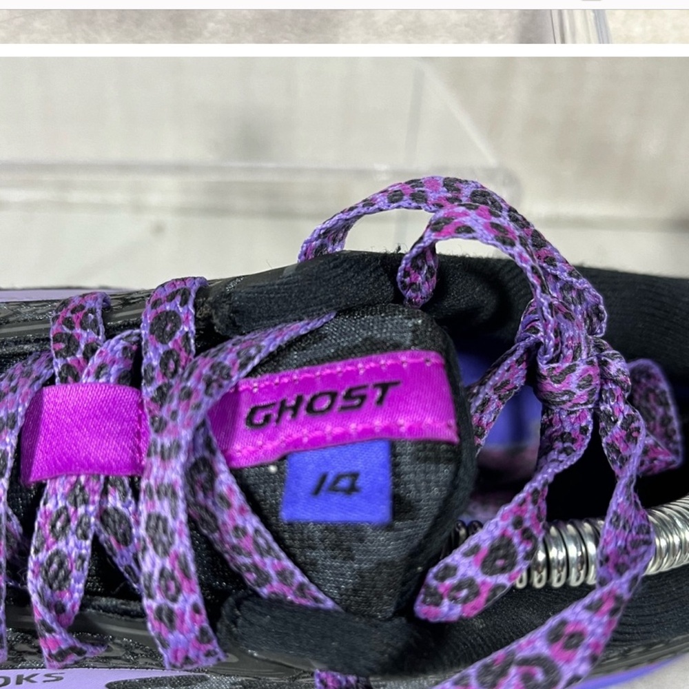 Brooks Women's Ghost 14 Neutral Running Shoe Ebony/Black/Purple Size 11